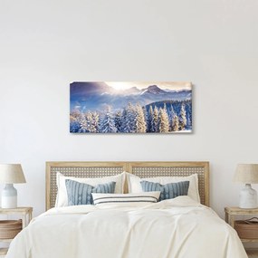 Obraz - Horská krajina v zime (120x50 cm)