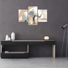 Obraz - Slon v pastelových farbách (90x60 cm)