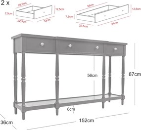 Konzolový stolík Avola 152 cm z masívu mahagón