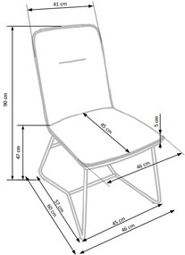 Jedálenská stolička K390 - krémová / tmavosivá / zlatá