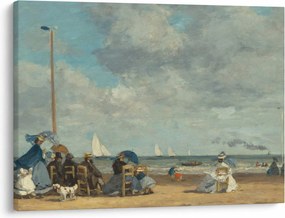 Obraz - Eugène Boudin, Beach  at Trouville, reprodukcia (70x50 cm)