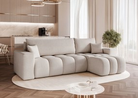 Moderný rohový rozkladací gauč OGEN sivo-béžový