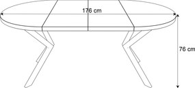 Okrúhly rozkladací jedálensky stôl MARION 100 - 176 cm zlatý remeselný dub Farba nôh: Čierna