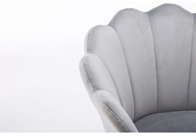 LuxuryForm DESIGN Kreslo FREY VELUR so striebornými nohami - svetlo šedé