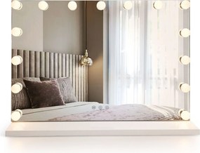 Rea Hollywood, LED zrkadlo 80x60, biela, HOM-12013