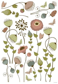 Samolepiaca dekorácia Flowers colors, 42,5 x 65 cm