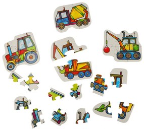 KIK ALEXANDER Puzzle pre batoľatá - stavebné stroje 2+