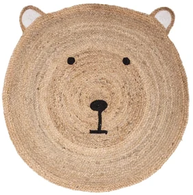Detský jutový koberec BEAR HEAD 100 cm