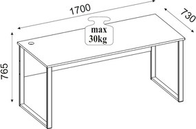 Písací stôl Amanda, biely