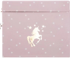 Hracia skrinka Unicorn, 21,5x14x17,5 cm, ružová