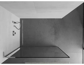 Mexen Kioto L, sprchová zástena Walk-In 100 x 200 cm, 8mm číre sklo čierny vzor, chrómový profil, 800-100-103-01-70