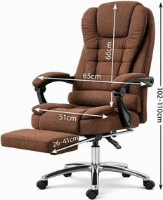 Kancelárske kreslo BOSS s podnožkou - modrá textília