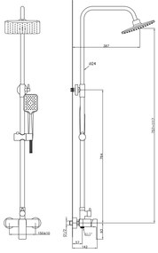 Aqualine, FACTOR sprchový stĺp, chróm, FC960