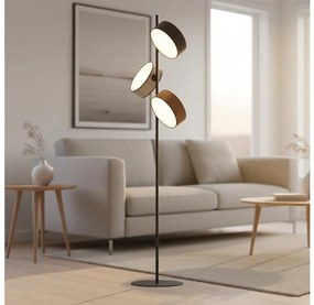 Stojacia lampa DRUMZ 3xE14/10W/230V čierna/hnedá/šedá