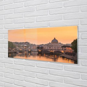 Obraz na akrylátovom skle Rieka rím sunset mosty budovy 120x60 cm