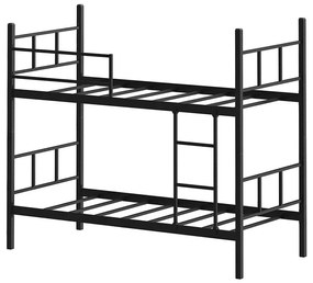 Kovová patrová posteľ MAVEN 90x200 cm čierna nosnosť 2x100 kg