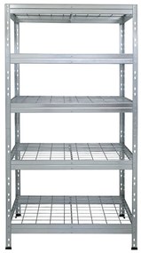Bezskrutkový kovový regál RIVET, 180x90x45 cm, 5x sieťová drôtená polica, zinok