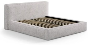 Béžová čalúnená dvojlôžková posteľ s úložným priestorom s roštom 200x200 cm Simon Olivia – Micadoni
