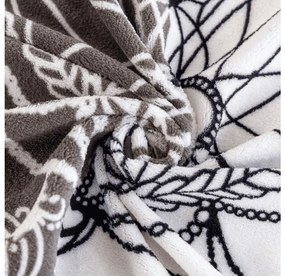 Sada mikroplyšových obliečok TIRSO sivo-biele + obliečka mikroplyš SOFT 90x200 cm biele, jednolôžko