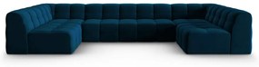 Tmavomodrá zamatová rohová pohovka (do "U") Kendal - Micadoni Home