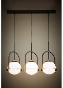 Jupiter 1916 - Luster na lanku ROSSO 3xE27/15W/230V čierna