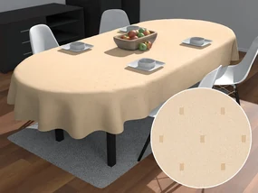 Biante Teflónový oválny obrus TF-085 Obdĺžničky na béžovom 50x100 cm