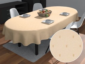 Biante Teflónový oválny obrus TF-085 Obdĺžničky na béžovom 60x100 cm