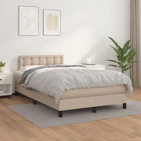 Boxspring posteľ s matracom kapučínová 120x200 cm umelá koža 3141118