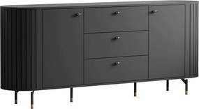 KOMODA LANDRY PRESTIGE 2D3 ČIERNA 190 cm