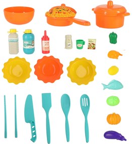 KIK Detská ľahká plastová kuchynka veľká 44 kusov