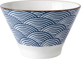 Biela keramická miska s modrým dúhovým vzorom - Ø 13*8 cm / 350 ml