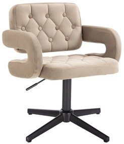 LuxuryForm DESIGN Stolička ADRIA VELUR na čiernom kríži - latte