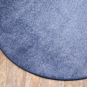 AladinWorld Expres, Kusový koberec Velur Ultra tm. modrý kruh, 400x400 (priemer) kruh, modrá, obývacia izba