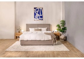 Čalúnená dvojlôžková posteľ taupe s úložným priestorom s roštom 180x200 cm Myra Bold – Bonami Selection