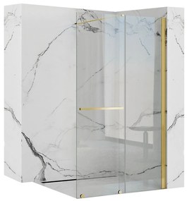 Rea Cortis, posuvná sprchová zástena 120x200cm, 6mm číre sklo, zlatý profil, REA-K8485