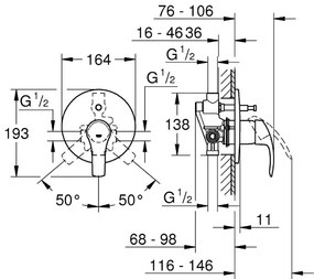 GROHE Eurosmart - Páková vaňová batéria, komplet, chróm 33305002