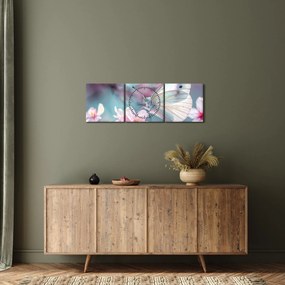 Obraz - Motýľ na čerešni (s hodinami) (90x30 cm)