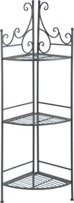 Čierny kovový rohový skladací stojan na kvety Esschert Design