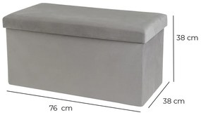 Svetlosivý zamatový taburet Estela – Casa Selección