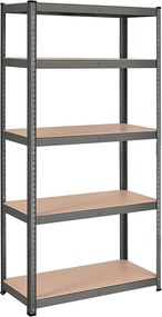 Policový regál Luda 180 cm hnědý/šedý