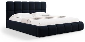 Micadoni Bellis moderná posteľ - Tmavomodrá, Zamat, 160 cm