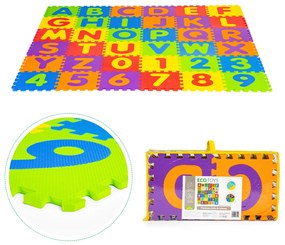 EcoToys Veľká podložka - farebné puzzle 36 ks.