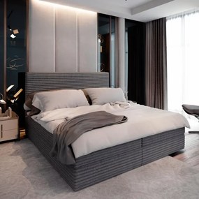 AKCIA Čalúnená posteľ boxspring ISPIRA 140x200 cm sivá II. akosť Matrac: Matrac Bonell pružinový