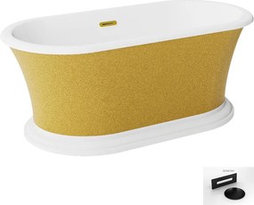 Besco Akrylátová voľne stojaca vaňa Ziva Glam Z 160x75, s prepadom BESCO-Typ výpuste: Alcaplast Click-Clack so štrbinovým prepadom, chróm