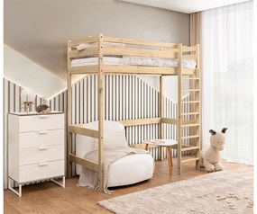 Vyvýšená detská posteľ Samio 80x180 - borovica