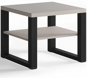 Konferenčný stolík Mona 600+ polica kašmírová/čierna