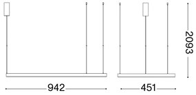 Ideal Lux - LED Luster na lanku WAVES LED/37W/230V CRI 90 mosadz