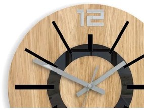 Sammer Nástenné drevené hodiny Nordic, čierne matné, 33 cm NordicWoodMatblack33cm