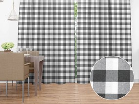 Biante Dekoračný záves Rebeka RE-010 Sivo-biela kocka veľká 130x260 cm