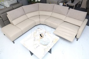 žiadna značka Moderný rohový gauč ALESSIA - prírodná koža + Relax